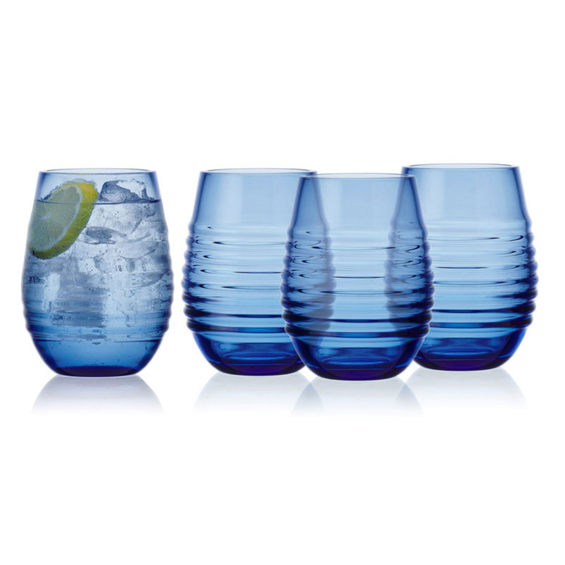 Mikasa Ciara Stemless Wine Glasses, Set Of 4, 18 Ounce