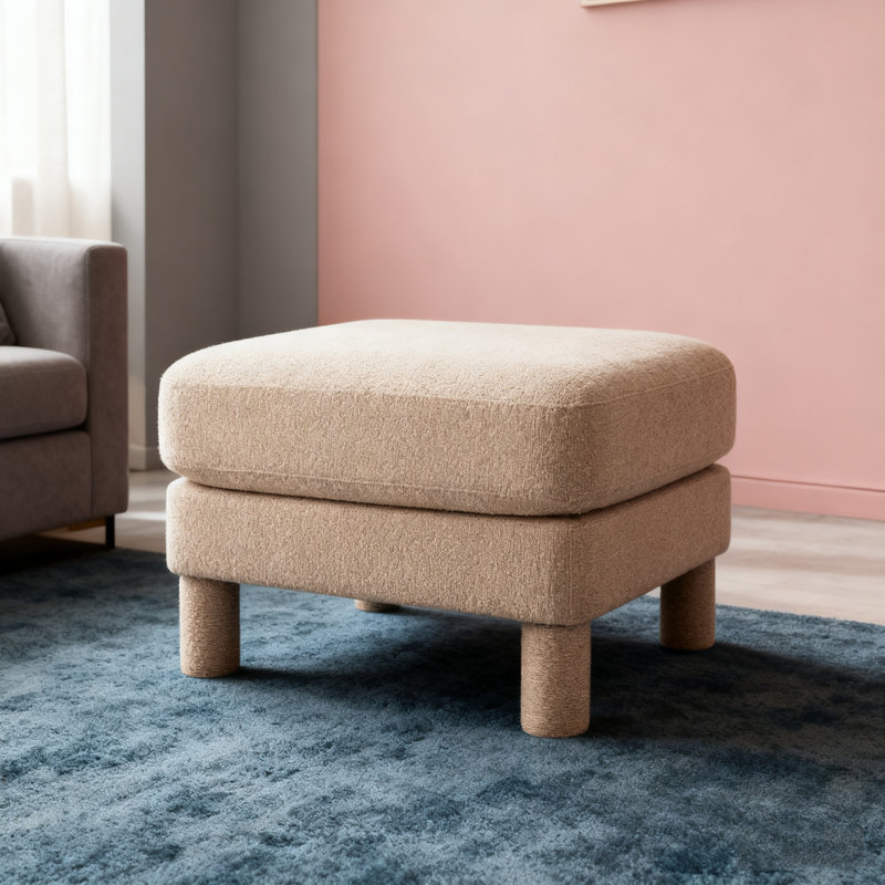 Repose-pieds en polyester avec quatre pieds robustes, Café