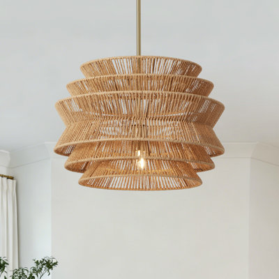 11.8" - Rattan - Brown - Chandelier
