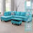 3-piece Linen Sectional Sofa-617024146-617024232