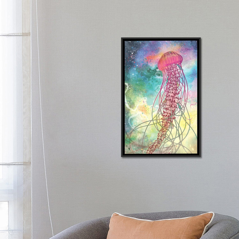 « space gelée », impression sur toile, H 26 po x l 18 po x P 1,5 po, Toile avec cadre noir, Pas de tapis