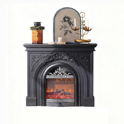Functional Electric Fireplace, Decorative Mantel