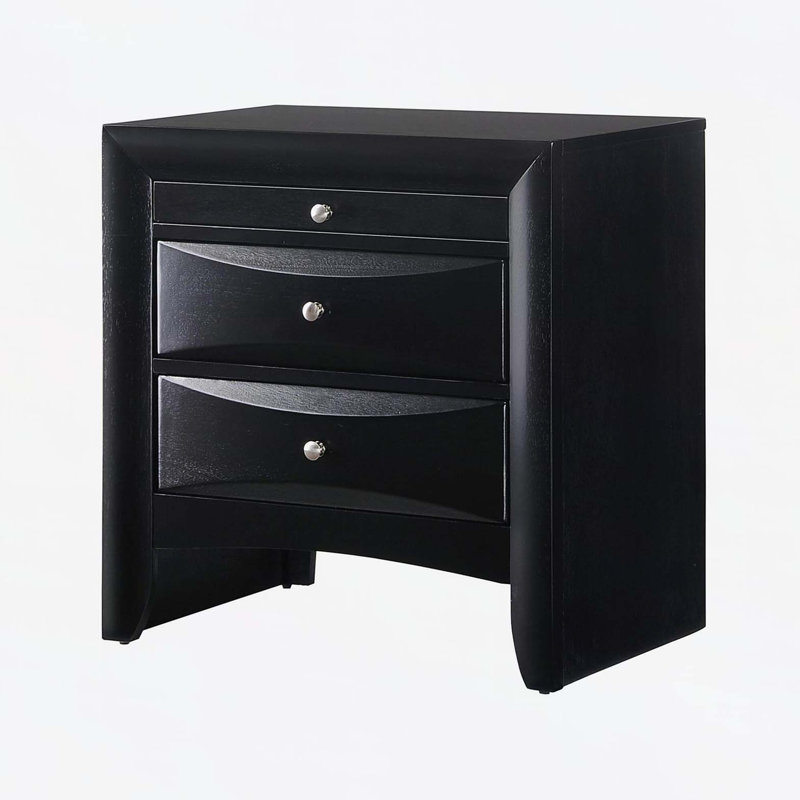 Table de bout 1Pc 2 tiroirs table de bout plateau de bijoux en bois massif noir, Noir