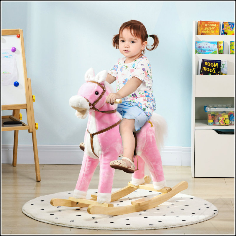Cheval à bascule avec son, cheval à cheval avec selle, fauteuil à bascule pour tout-petit, cadeau pour 3 à 8 ans