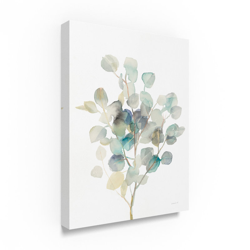 Eucalyptus III White 14" x 19" Canvas Painting