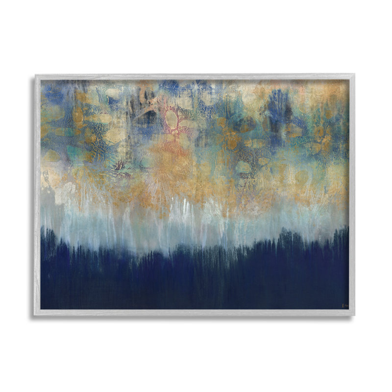 «Abstract Gold Blue», reproduction d'art, H 11 po x l 14 po x P 1,5 po, Estampe numérique Farmhouse