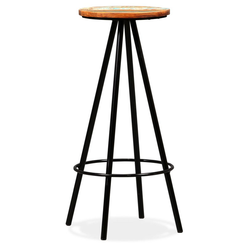 Tabouret de bar industriel en bois récupéré, 3