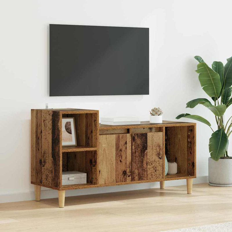 Unfinished TV Stand, Old Wood, 55cm H x 100cm L x 35cm W