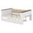 Full Size Wood Farmhouse Daybed With Storage Shelves, Day Bed Frame With Upholstered Backrest, USB And Trundle-121696423