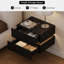 Lumio Black 2-Drawer Floating LED Bedside Table with Charging Station