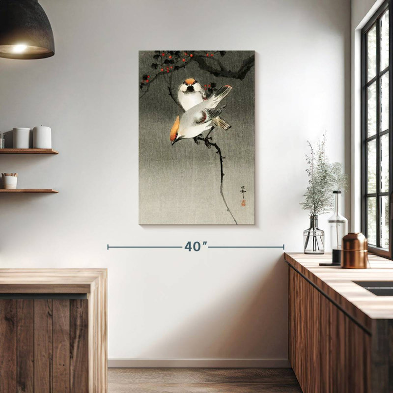 Brampt Bohemian Waxwing Birds, 39" H x 26" W