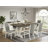 7-Piece Dining Room Table Set Consists of a Cement Wood Table and 6 Dark Shitake Linen Fabric Dining Chairs with High Back - Wire Brushed Linen White.-1071516228-1071516251