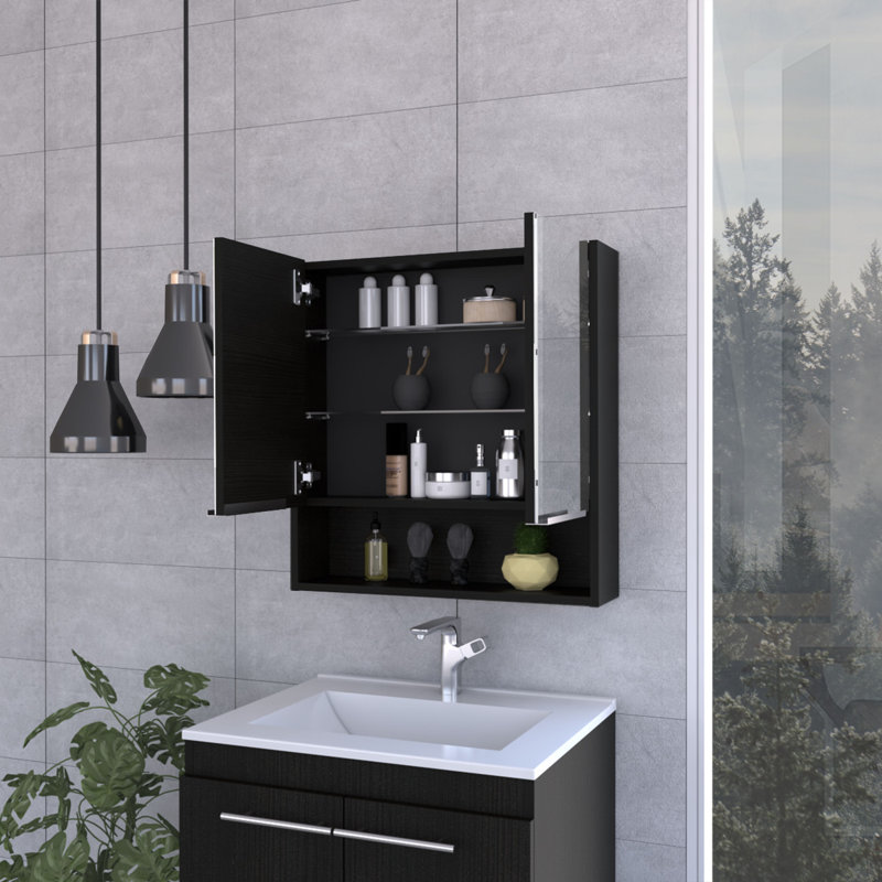 Armoire à pharmacie 23,71 W 24,71 H, Noir