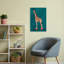 Stylish Giraffe In Red Heels Contemporary Giraffe Animal Portrait Wall Art Print by Sarah Manovski - Wrapped Canvas Print-1655575719