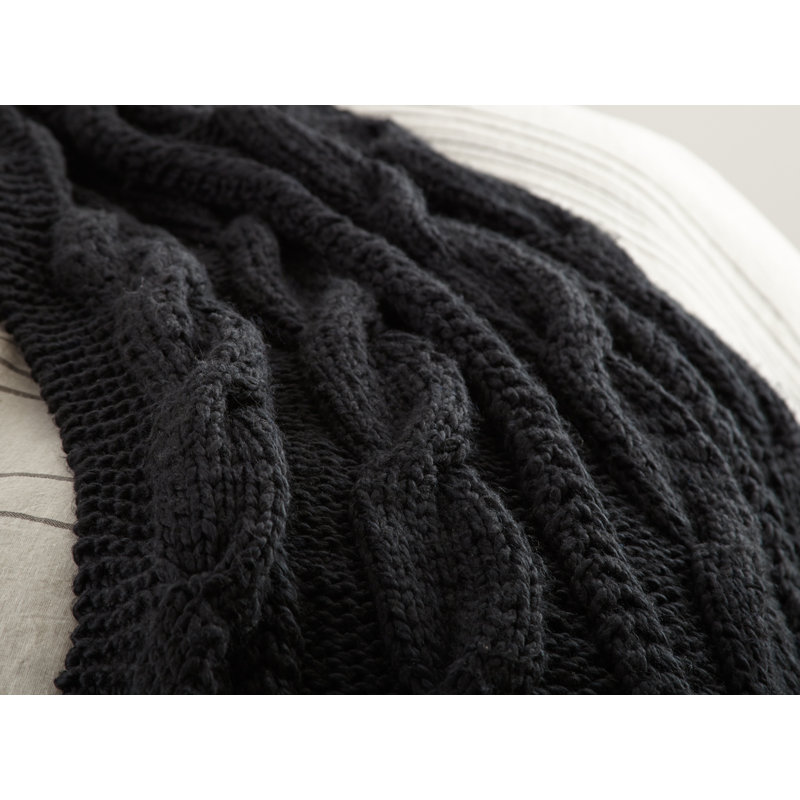 Lenon Quilted Throw Blanket, Asphalt