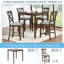 Ensemble de table de salle à manger 5 pièces pour 4 personnes, ensemble de table de cuisine à hauteur de comptoir avec table carrée-1592747529-1592747531