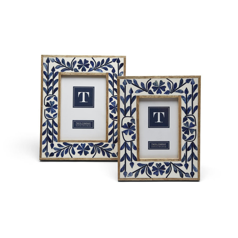 Blue Belle Set Of 2 Bone Inlay Photo Frame