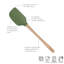 Spatule en silicone Tovolo Flex-Core avec poignée en bois naturel pour la cuisson et la cuisson, pesto-132114259