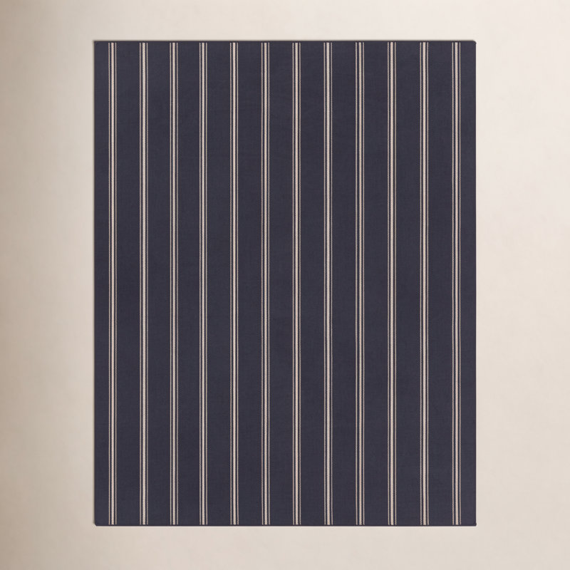 Striped Area Rug in Navy/Ivory, Rectangle 8' x 10'