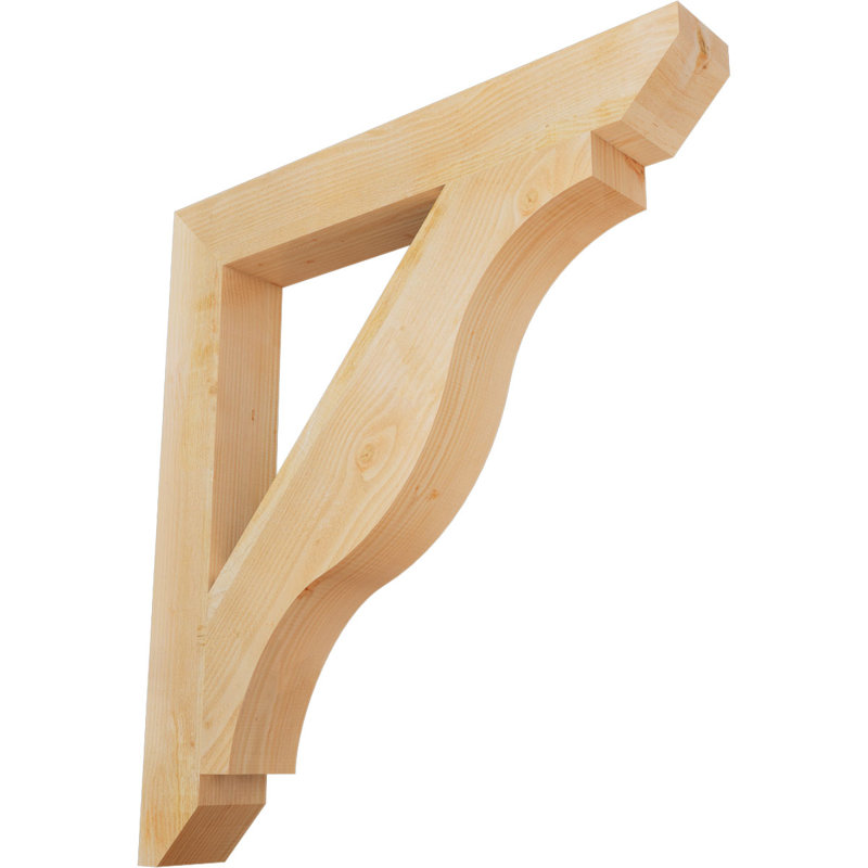 6"W x 44"D x 48"H Funston Slat Rough Sawn Bracket, Douglas Fir, 48" H x 6" W x 44" D, Douglas Fir