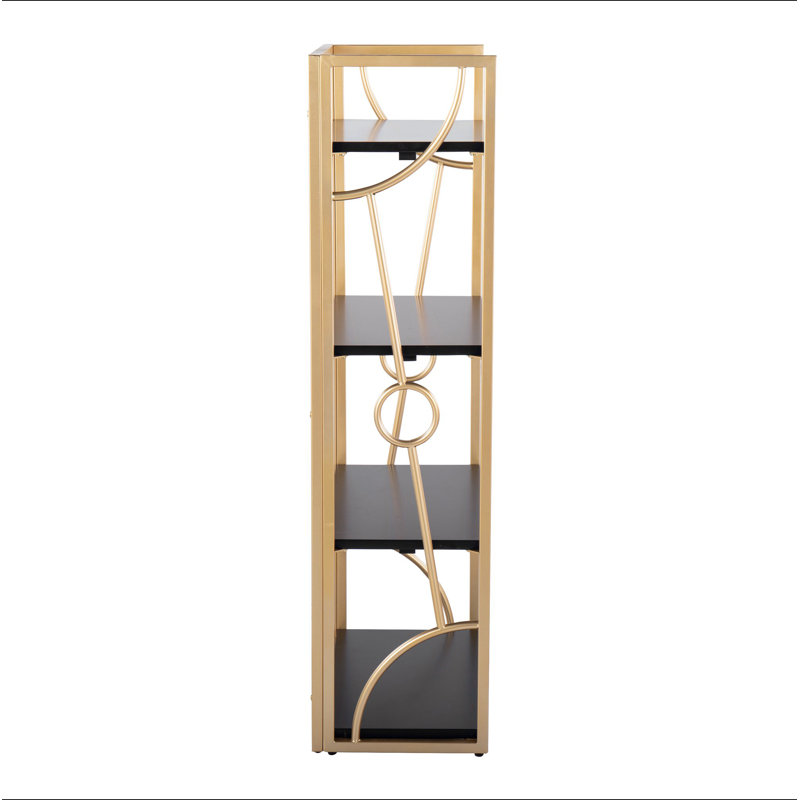 Bibliothèque contemporaine en métal et bois, Black