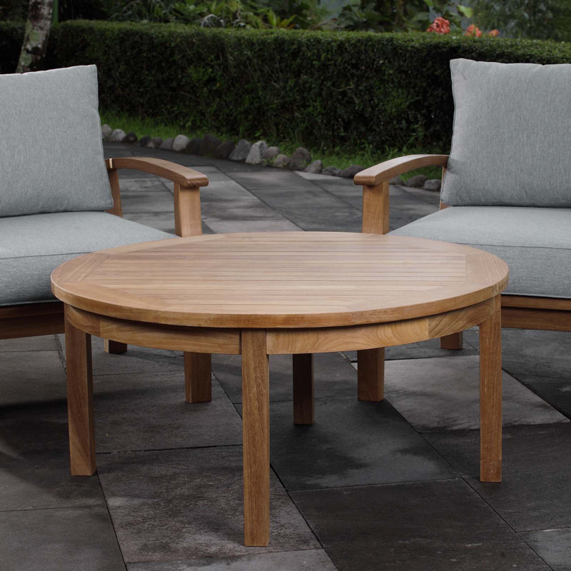 Marina Natural Teak Wood Outdoor Round Coffee Table