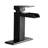 Spectacular Stainless Steel Bathroom Sink Faucet - Matte Black, Single Lever With Overflow Black Handle, Waterfall Style Drain-128724078