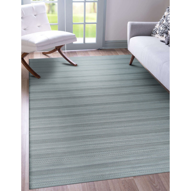 Tapis gris en laine fabriqué à la main Rukayyah, Rectangle 9 pi x 12 pi