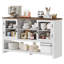 Buffet de rangement 53 "Mid-Century avec 2 portes en verre et 3 tablettes, buffet pour le salon, la cuisine et le vestibule-1814839483