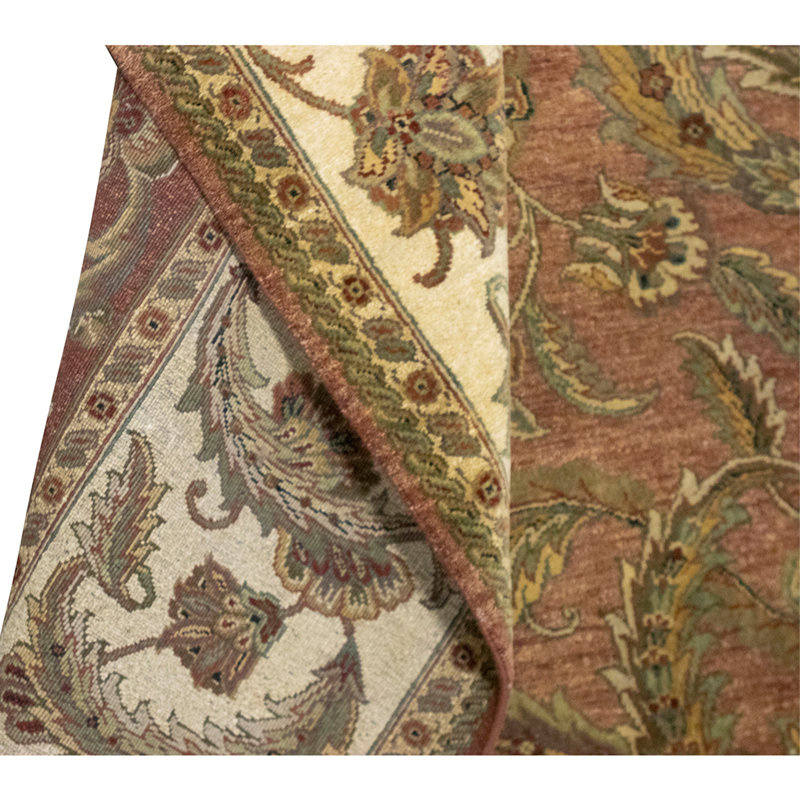 Tapis rouille et ivoire noué à la main de haute qualité