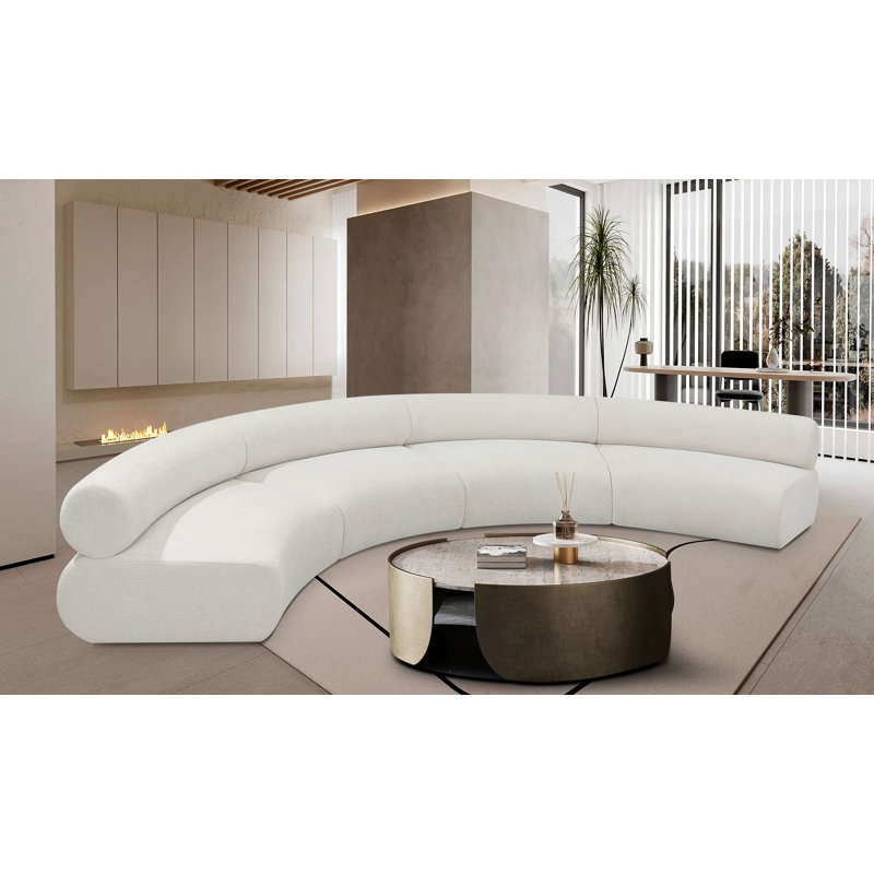 Canapé modulaire rembourré 183 po Bale, Velours crème
