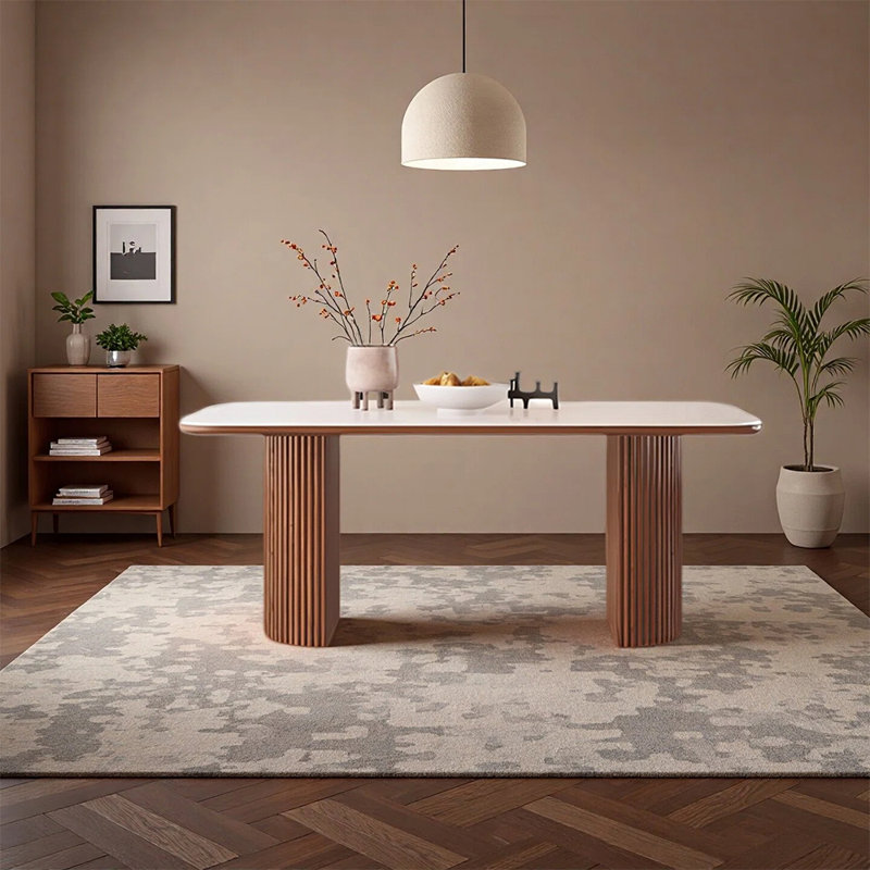 Simple, retro and fashionable dining table, H 29,52 po x L 70,86 po x l 31,49 po