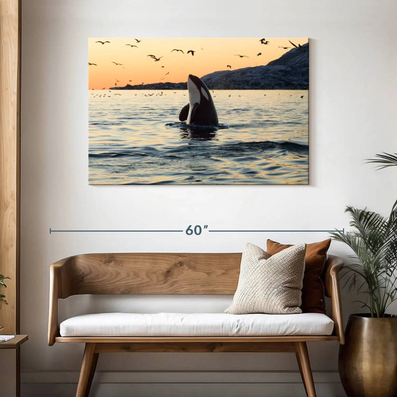 Brampt Spyhopping Orca Whale, 30" H x 45" W