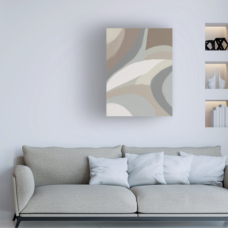 Large Framed Abstract Canvas Art in Neutral Tones