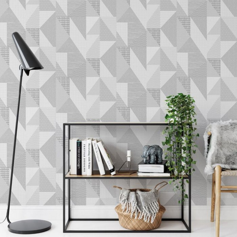 Delphos 10.05cm x 53cm Wallpaper Roll, Grey