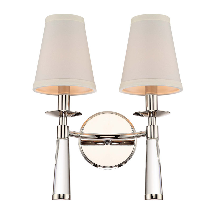 Baxter 2 Light Sconce, Polished Nickel