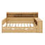 Lit de jour en bois avec tablettes de rangement, bureau intégré et lit gigogne simple, lit multifonctionnel avec bureau d'étude-221453965-221453960
