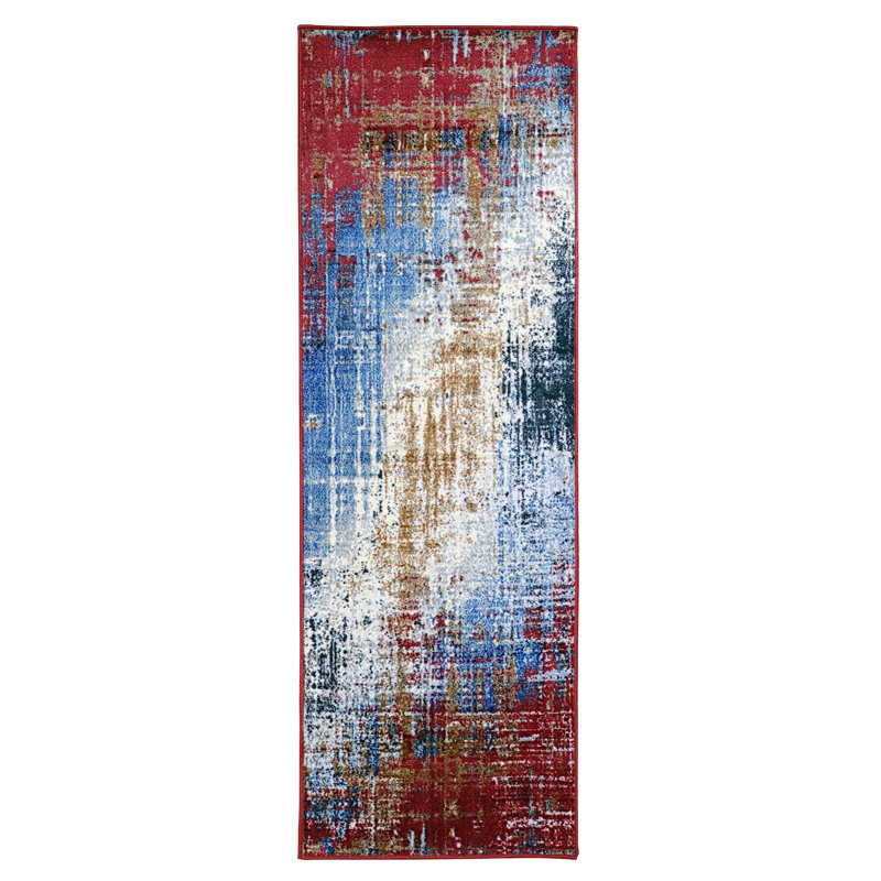 Tapis d'intérieur contemporain Roisin, Tapis de couloir 2 pi 7 po x 8 pi