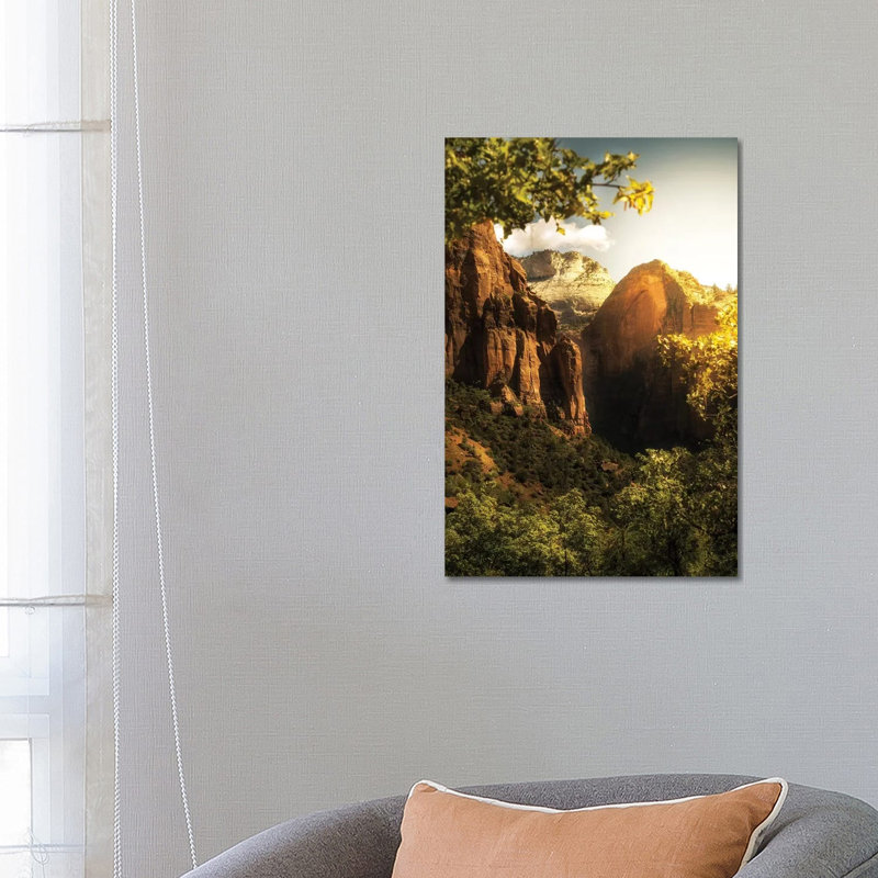 Golden Sunrise In Zion Canyon National Park by Susan Schmitz - Wrapped Canvas Print, 66.04 cm H x 45.72 cm W x 1.91 cm D
