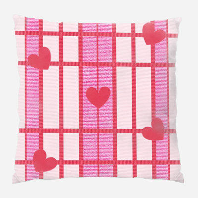 Fabric Striped Microsuede Reversible Throw Pillow