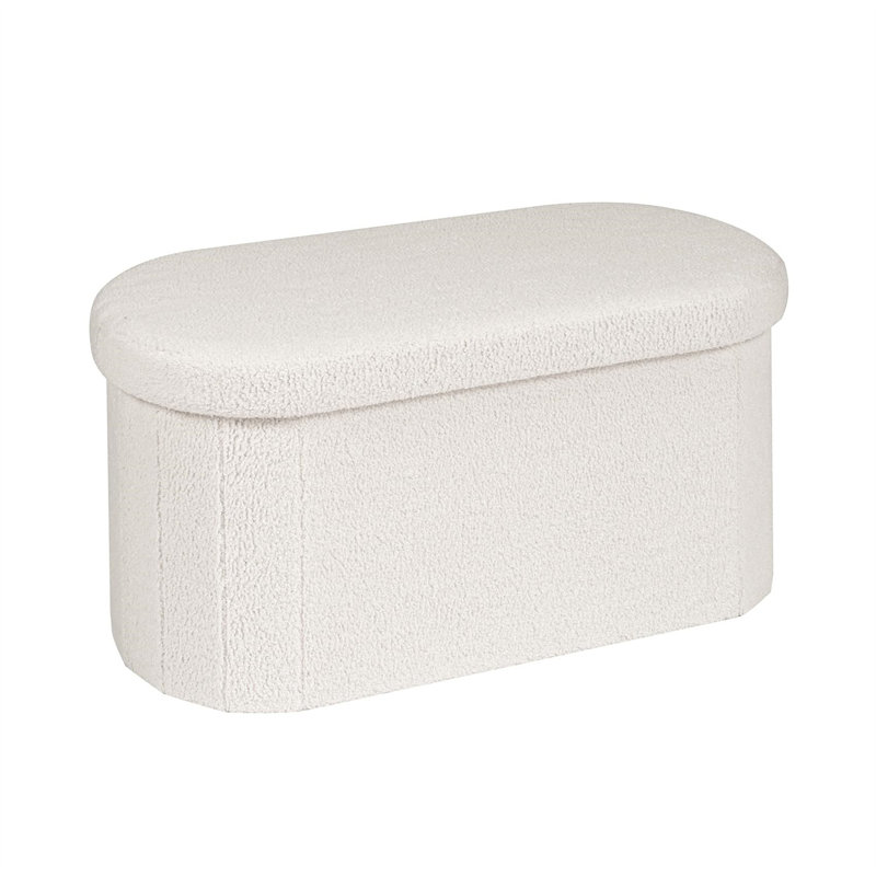 74cm Wide Footstool Ottoman, White
