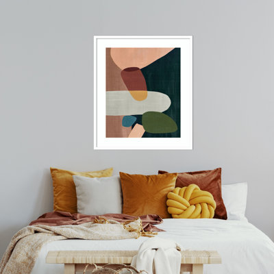 «Stacking Pebbles I Mauve» par Eva Watts - reproduction de cadre photo sur papier