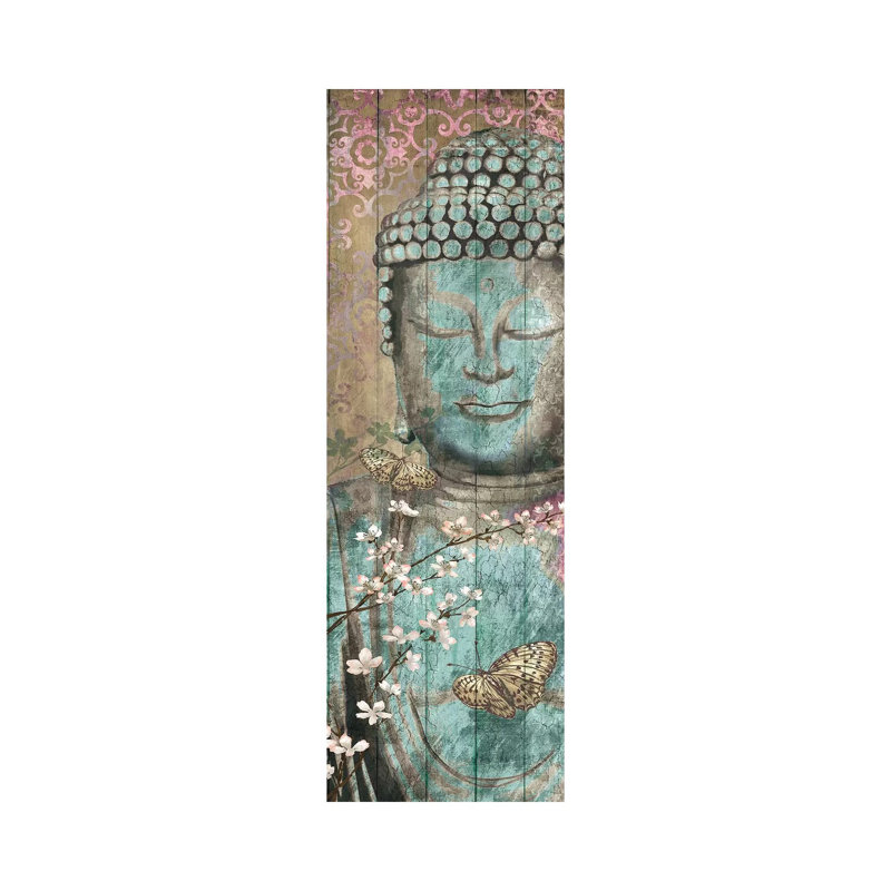 Floriental Buddha by Conrad Knutsen - Wrapped Canvas Panoramic Print, 121.92 cm H x 40.64 cm W x 3.175 cm D
