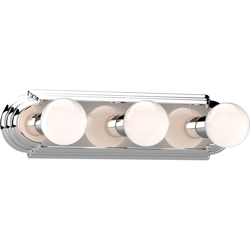 Polished Chrome 3-Light Dimmable Bathroom Vanity Fixture