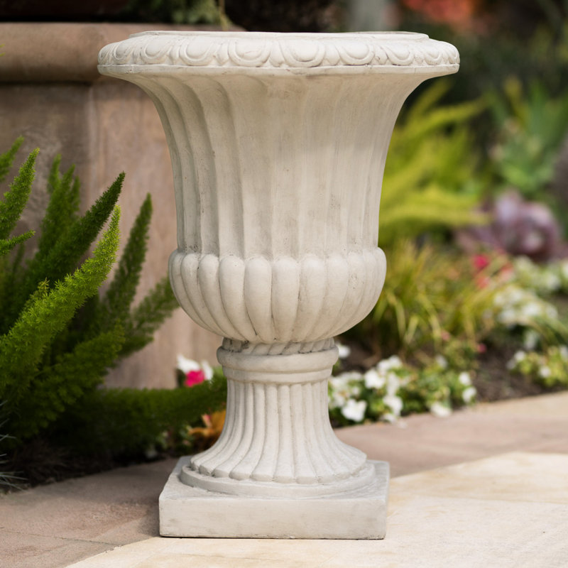 Urn Planter - 26" Antique White, Versatile Indoor & Outdoor 27.22" White Suited For Various And Spaces
