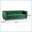 Canapé en velours 3 places Miranda Modern Glam - Confort luxueux pour le salon | Émeraude | Velours | Bois-1562425860
