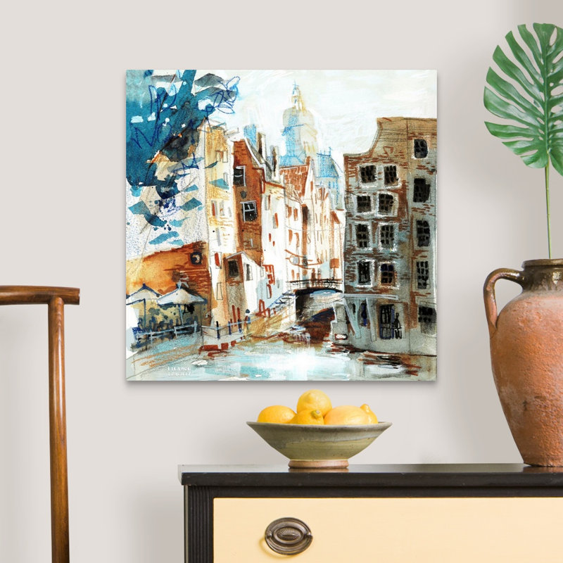 Amsterdam-Armbrug par Eleanor Doughty-reproduction d’art sur toile, H 24 po x l 24 po x P 1,25 po, Toile tendue