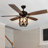 52" Rustic Caged Indoor Fhandelier With 4 E12 Candle Light Socket, Remote Control,10-speed Reversible Ceiling Fan With Light