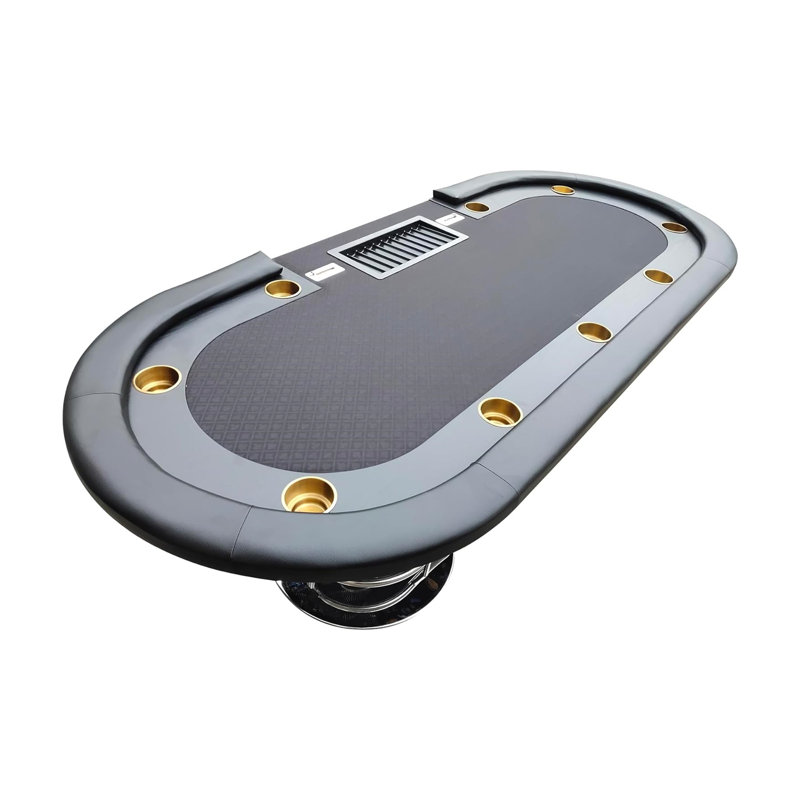 Table de poker INO Design 96 "pour Blackjack Baccarat, jeux de casino Texas Holdem avec porte-gobelets en plastique, noir