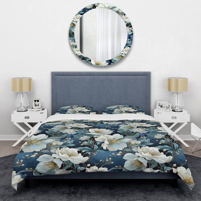 Ensemble de housse de couette Asian Blue Orchids